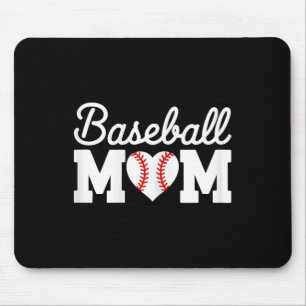Baseball Mum Shirt Women Baseball Heart Mothers Da Mouse Pad