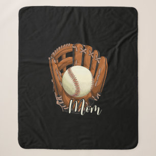 Baseball Mum Softball Mama Mother's Day Sherpa Blanket