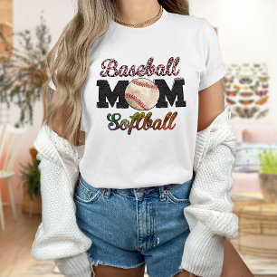 Baseball Mum Softball T-Shirt, Gift Mum T-Shirt