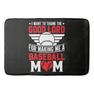 Baseball Mum Sports Parent Game Day Mother Bath Mat