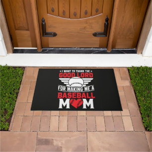 Baseball Mum Sports Parent Game Day Mother Doormat