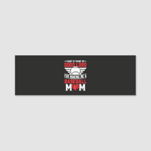 Baseball Mum Sports Parent Game Day Mother Name Tag