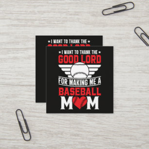 Baseball Mum Sports Parent Game Day Mother Square Business Card