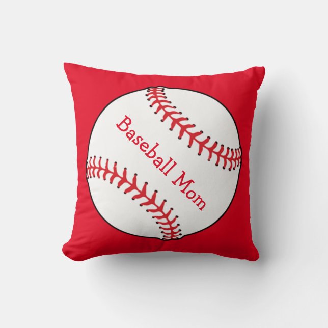 Baseball Mum Square Throw Pillow (Front)