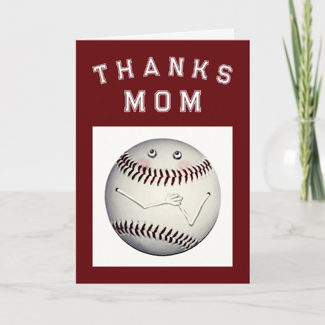 Baseball Mum Thank You Card (Front)
