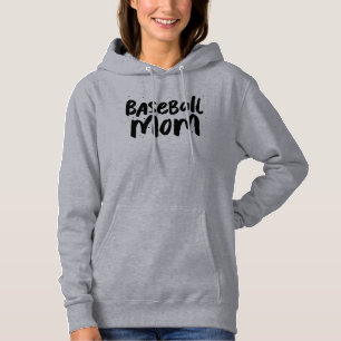Baseball mum trendy personalised black type hoodie