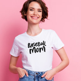 Baseball mum trendy personalised black type T-Shirt