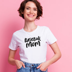 Baseball mum trendy personalised black type T-Shirt