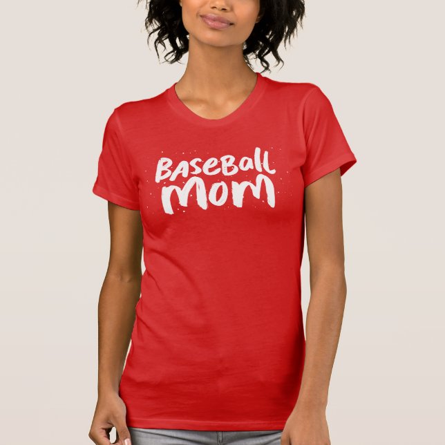 Baseball mum trendy stylish cool white text T-Shirt (Front)