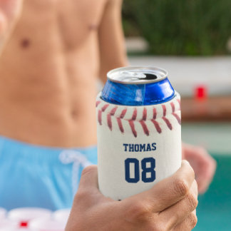 Baseball Name and Number Personalised Can Cooler