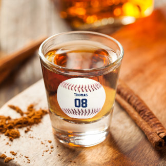 Baseball Name and Number Personalised Shot Glass