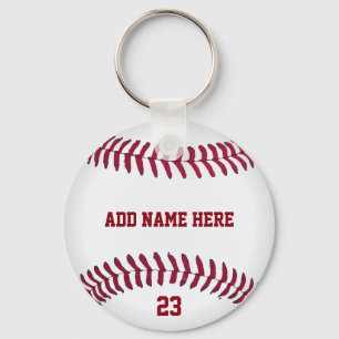 Baseball Name Number Customized Key Ring