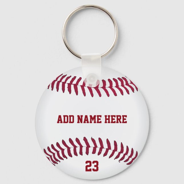 Baseball Name Number Customized Key Ring (Front)