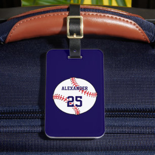 Baseball Name & Number Luggage Tag