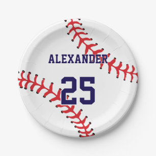 Baseball   Name & Number Paper Plate