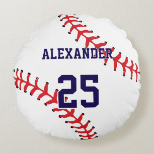 Baseball   Name & Number Round Cushion