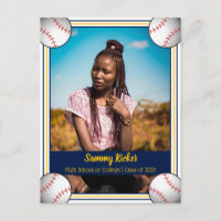 Baseball Navy & Gold Graduation