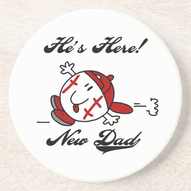 Baseball New Dad T-shirts and Gifts Coaster (Front)