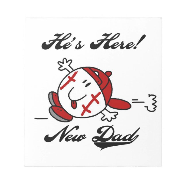 Baseball New Dad T-shirts and Gifts Notepad (Front)