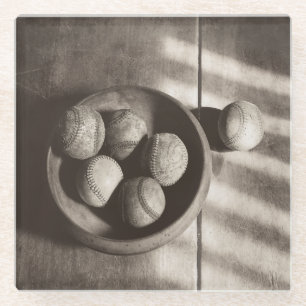 Baseball Nostalgia - Baseballs Glass Coaster