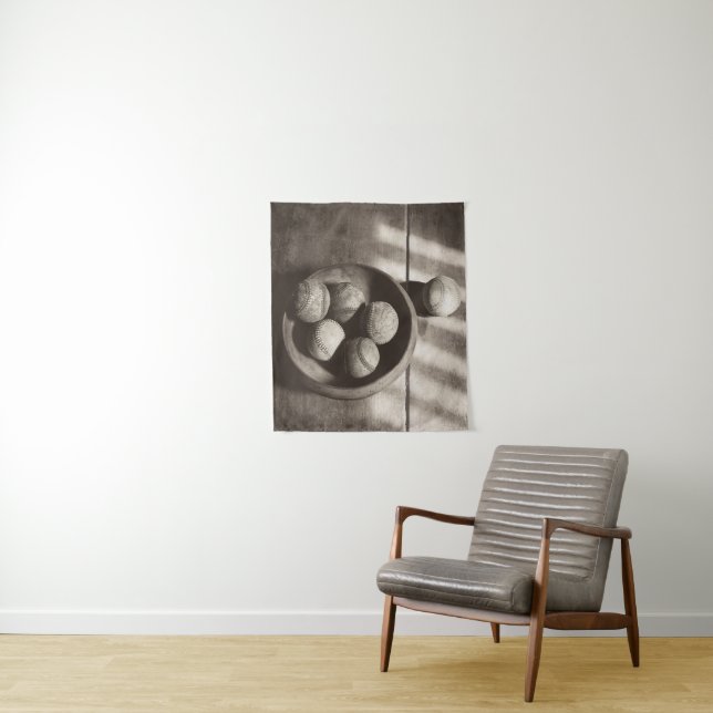 Baseball Nostalgia - Baseballs Tapestry (In Situ)