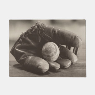 Baseball Nostalgia - Mitt and Baseball Doormat