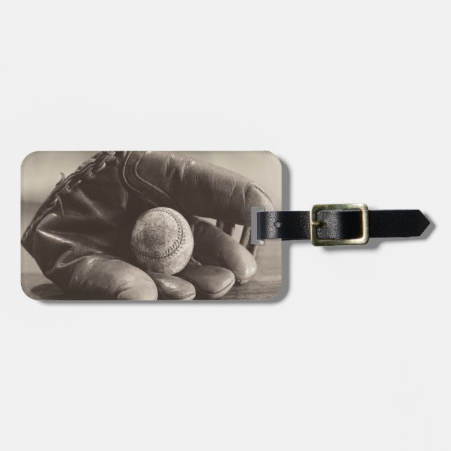 Baseball Nostalgia - Mitt and Baseball Luggage Tag (Front Horizontal)