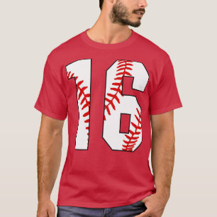 Baseball Number 16 16 Baseball  Jersey Favourite P T-Shirt
