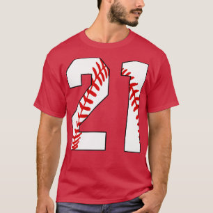 Baseball Number 21 21 Baseball  Jersey Favourite P T-Shirt