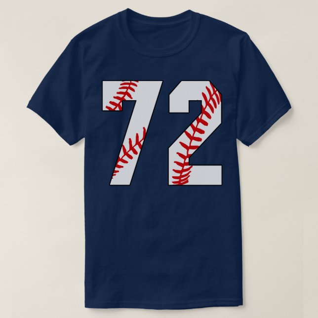 Baseball Number 72 72 Baseball  Jersey Favourite P T-Shirt (Design Front)