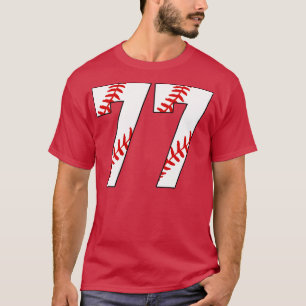 Baseball Number 77 77 Baseball  Jersey Favourite P T-Shirt