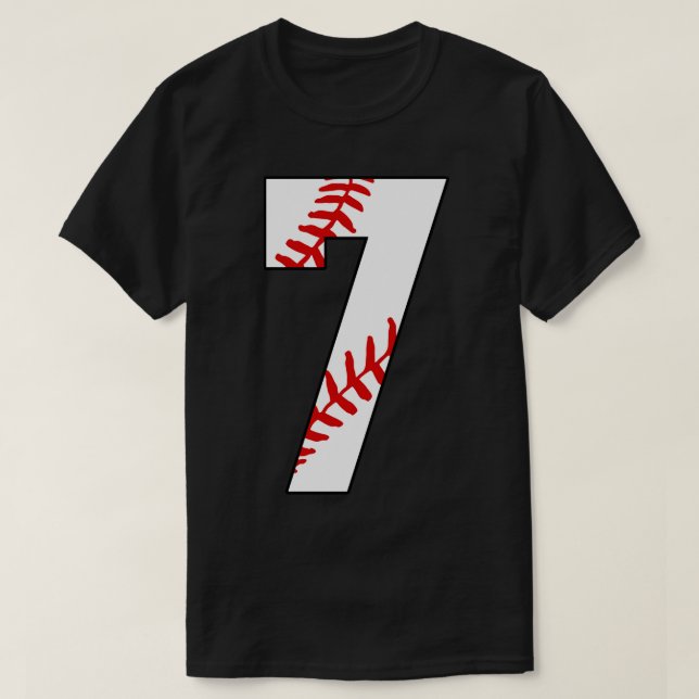 Baseball Number 7 7 Baseball  Jersey Favourite Pla T-Shirt (Design Front)
