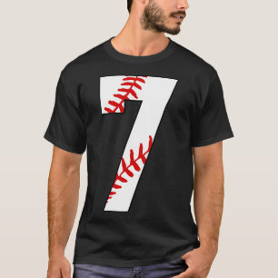 Baseball Number 7 7 Baseball  Jersey Favourite Pla T-Shirt