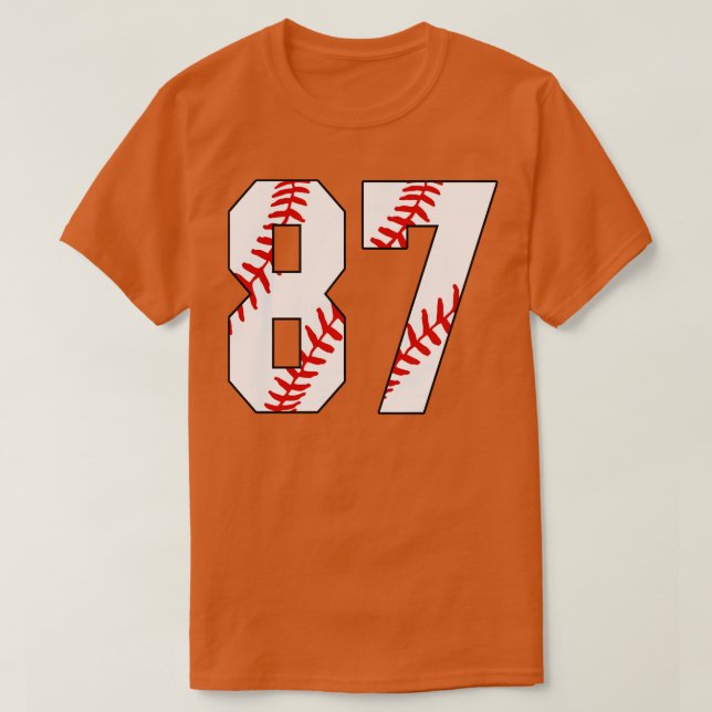 Baseball Number 87 87 Baseball  Jersey Favourite P T-Shirt (Design Front)