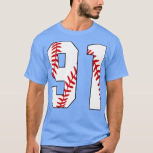 Baseball Number 91 91 Baseball  Jersey Favourite P T-Shirt