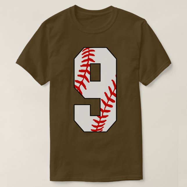 Baseball Number 9 9 Baseball  Jersey Favourite Pla T-Shirt (Design Front)