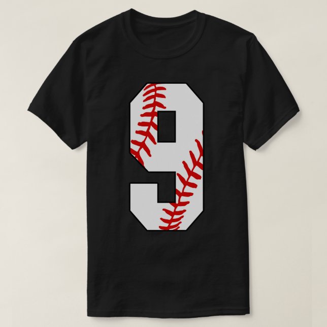 Baseball Number 9 9 Baseball  Jersey Favourite Pla T-Shirt (Design Front)