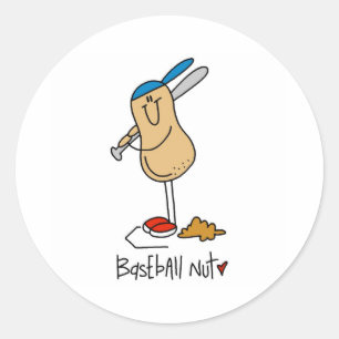 Baseball Nut Classic Round Sticker