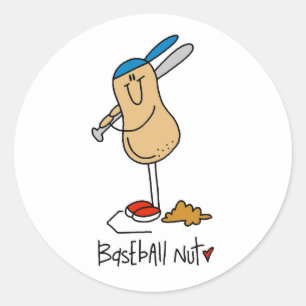 Baseball Nut T-shirts and Gifts Classic Round Sticker