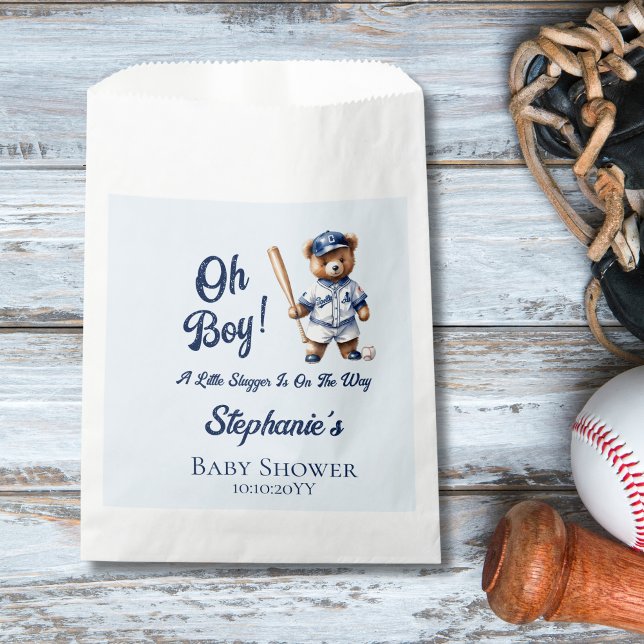 Baseball Oh Boy Baby Shower Cute Bear  Favour Bags (Creator Uploaded)