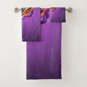 Baseball on Fire. Bath Towel Set
