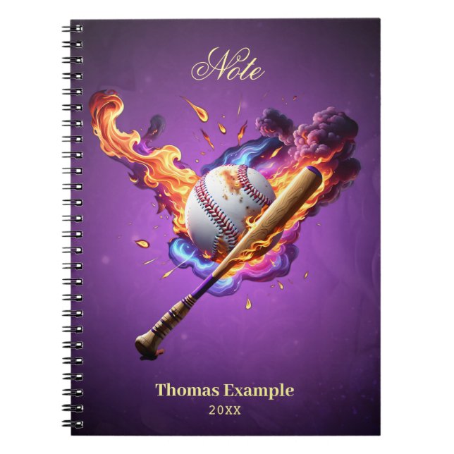 Baseball on Fire.  Notebook (Front)