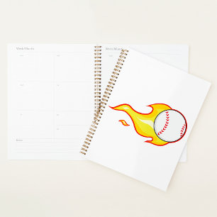 Baseball On Fire Spiral Planner
