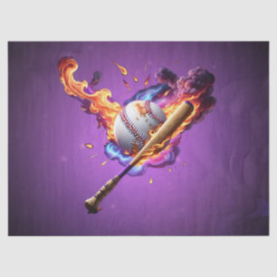 Baseball on Fire.  Tissue Paper