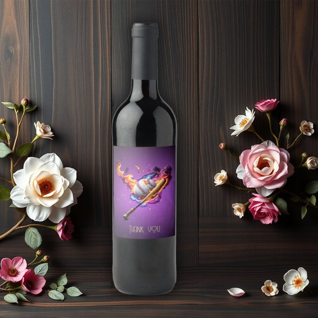 Baseball on Fire.  Wine Label (Creator Uploaded)
