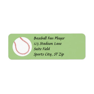 Baseball on Green Address Labels