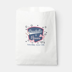 Baseball or bows Gender Reveal Favour Bags
