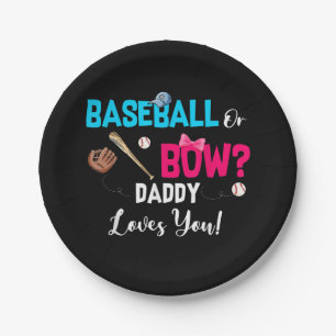 Baseball Or Bows Gender Reveal Party Daddy Loves Paper Plate