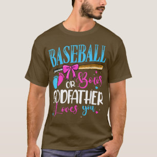 Baseball Or Bows Godfather Loves You Pink Blue Gen T-Shirt