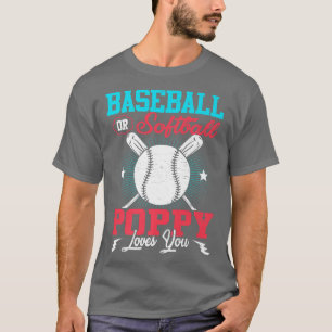 Baseball Or Softball Announcement Gender Reveal Po T-Shirt